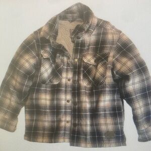 Kids Plaid Jacket - Black and Cream